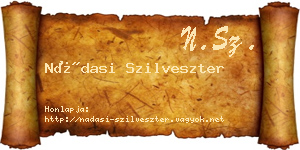 Nádasi Szilveszter névjegykártya