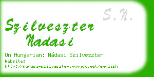 szilveszter nadasi business card